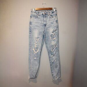 American Eagle Next Level Stretch Curvy Super Hi-Rise Jegging Distressed